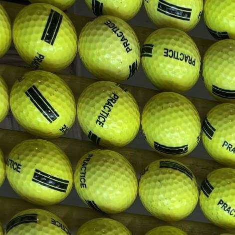 Recycled Range Balls Yellow With Black Stripe golf balls