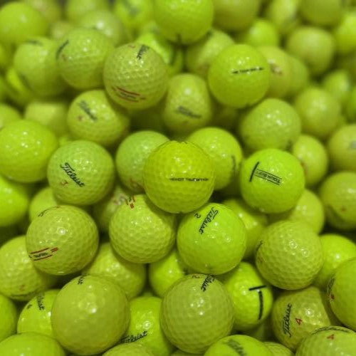 Recycled Titleist model mix yellow golf balls